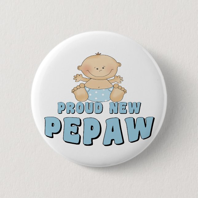Badge Rond 5 Cm NOUVEAU garçon FIER de Pepaw (Devant)