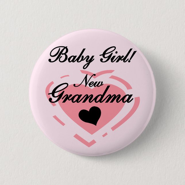 Badge Rond 5 Cm Nouveau Grand-mère Baby Girl Tshirts et cadeaux (Devant)