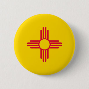 Badge Rond 5 Cm Nouveau-Mexique État Drapeau