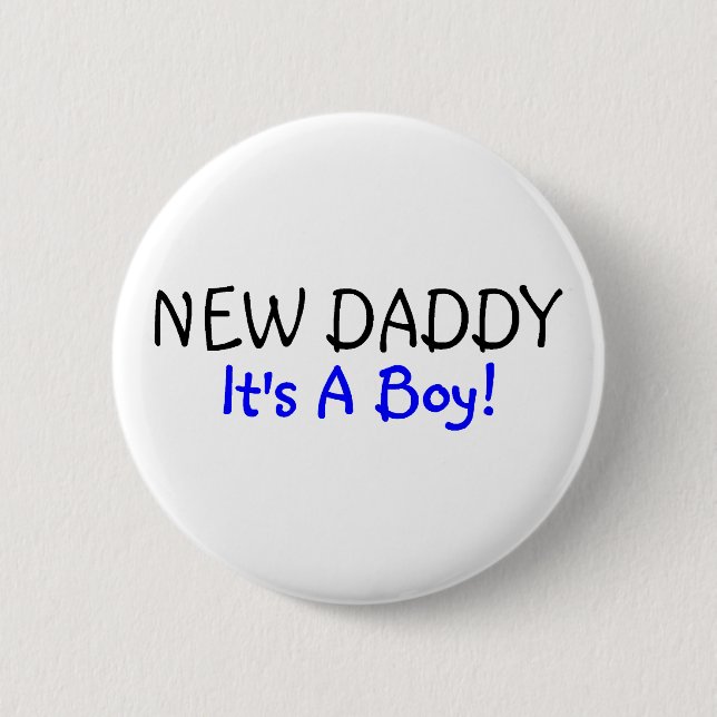 Badge Rond 5 Cm Nouveau papa son un bleu de garçon (Devant)