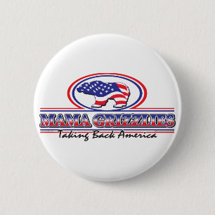 Badge Rond 5 Cm NOUVEAU-Patriote-Grizzly