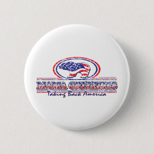 Badge Rond 5 Cm NOUVEAU-Patriotique-Grizzly