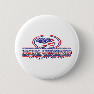 Badge Rond 5 Cm NOUVEAU-Patriotique-Grizzly