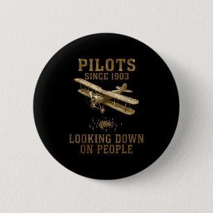 Badge Rond 5 Cm Nouveau pilote d'avion volant Oui Aventure
