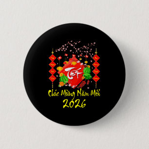 Badge Rond 5 Cm Nouvel An lunaire vietnamien 2026 Tet Viet Chuc Mu