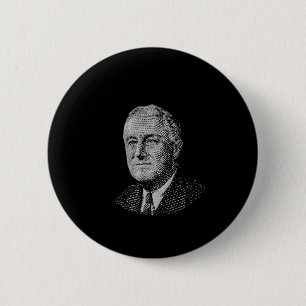 Badge Rond 5 Cm Nouvelle chemise Fdr Roosevelt neuve