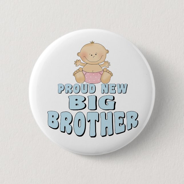 Badge Rond 5 Cm Nouvelle fille fière de frère (Devant)