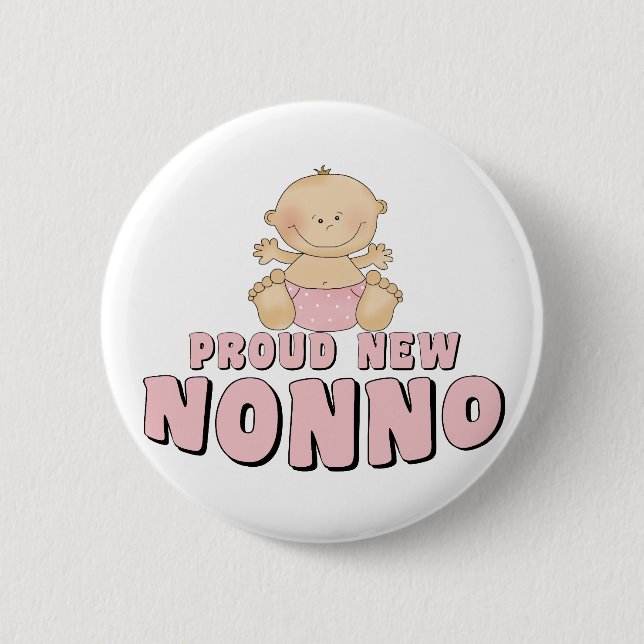 Badge Rond 5 Cm NOUVELLE fille FIÈRE de Nonno (Devant)