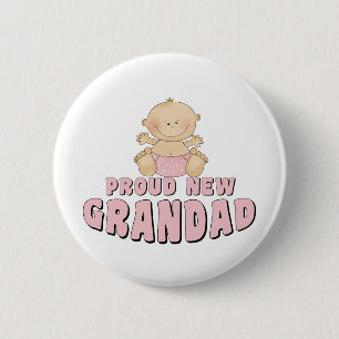 Badge Rond 5 Cm NOUVELLE fille FIÈRE de papy