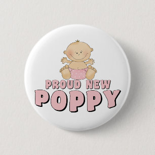 Badge Rond 5 Cm NOUVELLE fille FIÈRE de pavot