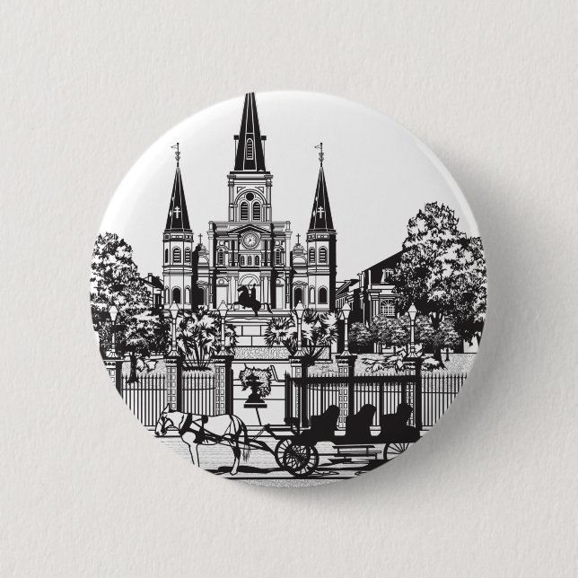 Badge Rond 5 Cm Nouvelle-Orléans, Louisiane (Devant)