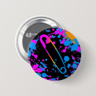 BADGE ROND 5 CM NOUVELLE VAGUE RÉTRO PUNK ÉPINGLE DE SÛRETÉ TACHES