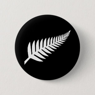 Badge Rond 5 Cm Nouvelle-Zélande Silver Fern