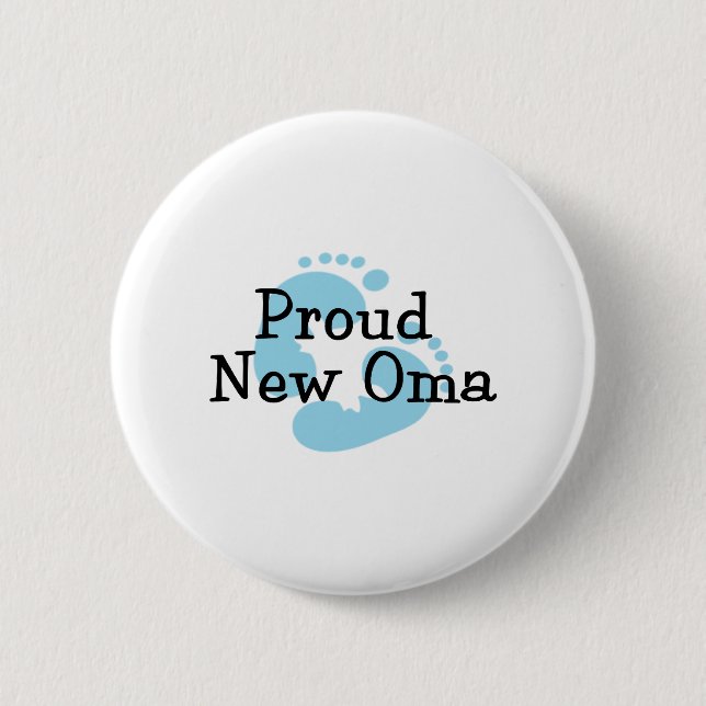 Badge Rond 5 Cm Nouvelles empreintes de pas fières de bébé d'Oma (Devant)