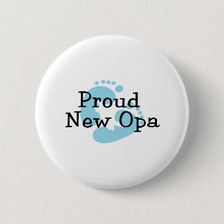 Badge Rond 5 Cm Nouvelles empreintes de pas fières de bébé d'Opa