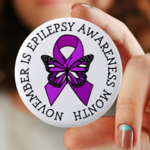 Badge Rond 5 Cm Novembre est le mois de la sensibilisation à l'épi