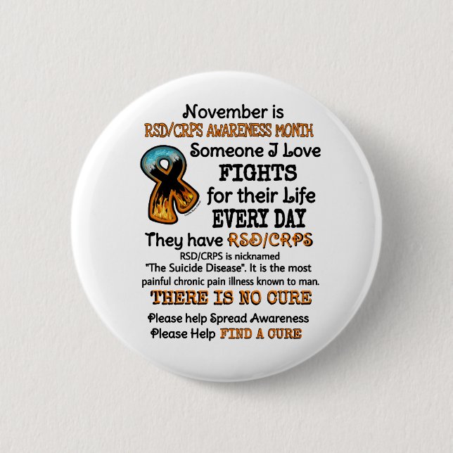 Badge Rond 5 Cm Novembre...Quelqu'Un Que J'Aime Se Battre (Devant)
