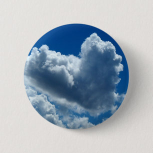 Badge Rond 5 Cm Nuage en forme de coeur
