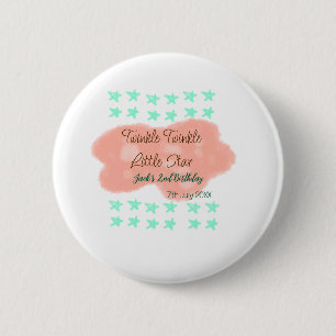 Badge Rond 5 Cm Nuages orange scintillement scintillement petites
