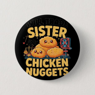 Badge Rond 5 Cm Nuggets de poulet drôles aiment les nuggets de pou