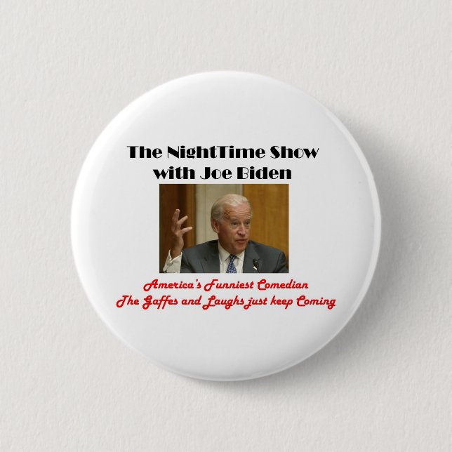 Badge Rond 5 Cm Nuit avec Joe Biden (Devant)