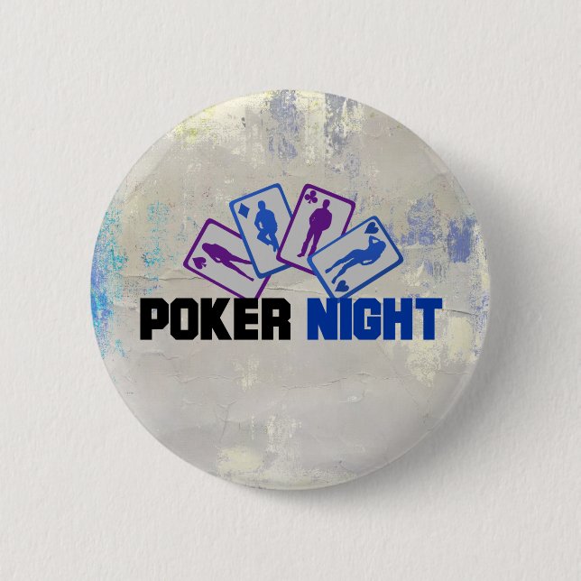 Badge Rond 5 Cm Nuit de poker avec cartes à jouer (Devant)