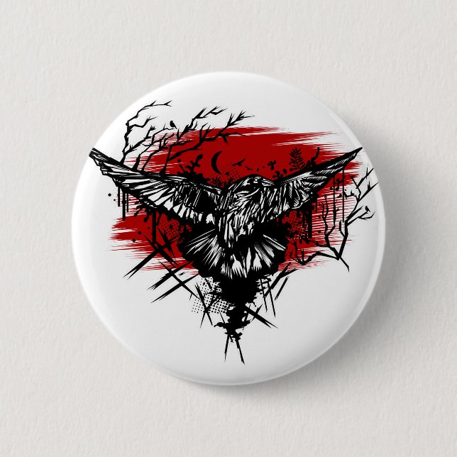 Badge Rond 5 Cm Nuit des corbeaux (Devant)