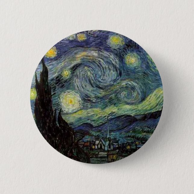 Badge Rond 5 Cm Nuit étoilée - van Gogh (Devant)