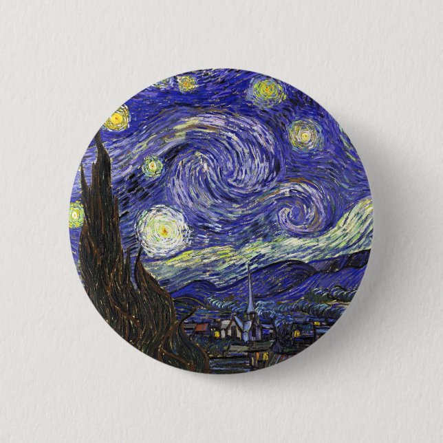 Badge Rond 5 Cm Nuit Van Gogh Starry (Devant)