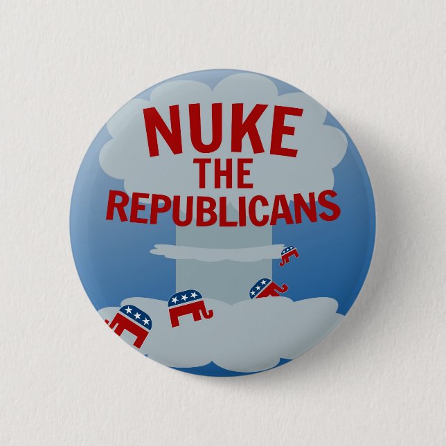 Badge Rond 5 Cm Nuke the Republicans Pins (Devant)