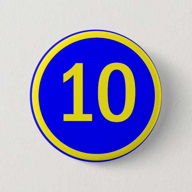 Badge Rond 5 Cm numéro 10 en cercle (Devant)