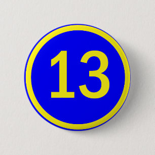 Badge Rond 5 Cm numéro 13 en cercle