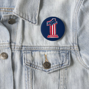Badge Rond 5 Cm Numéro 1 Américain