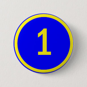 Badge Rond 5 Cm numéro 1 dans un cercle