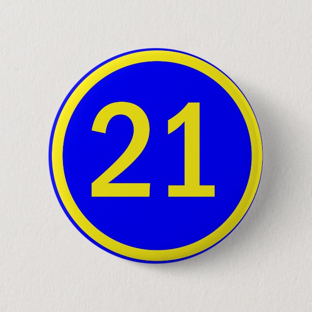 Badge Rond 5 Cm numéro 21 dans un cercle (Devant)