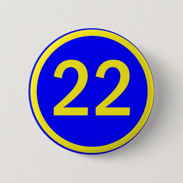 Badge Rond 5 Cm numéro 22 dans un cercle (Devant)