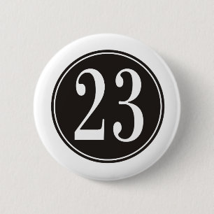 Badge Rond 5 Cm Numéro 23 - Cercle noir (avant)