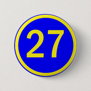 Badge Rond 5 Cm numéro 27 en cercle