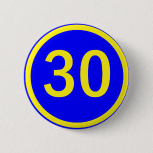 Badge Rond 5 Cm numéro 30 en cercle