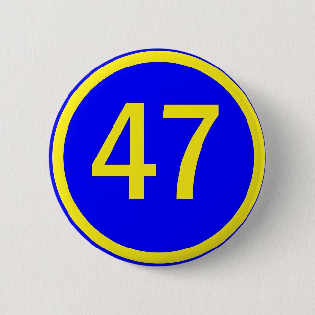 Badge Rond 5 Cm numéro, 47, dans un cercle (Devant)