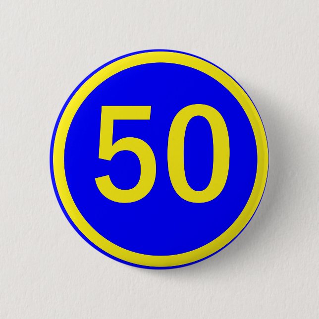 Badge Rond 5 Cm numéro, 50, dans un cercle (Devant)