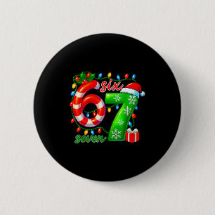 Badge Rond 5 Cm Numéro 67 Mème Rétro Père Noël 6 7 Fête Six Sept C