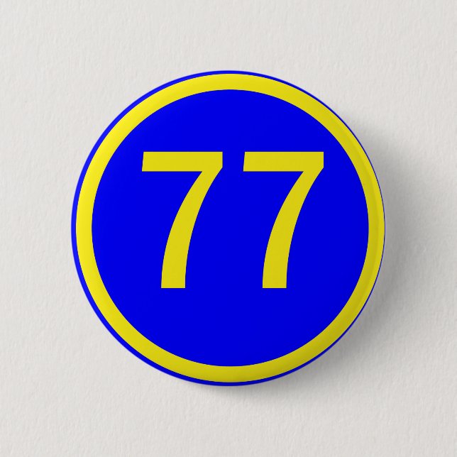 Badge Rond 5 Cm numéro, 77, dans un cercle (Devant)