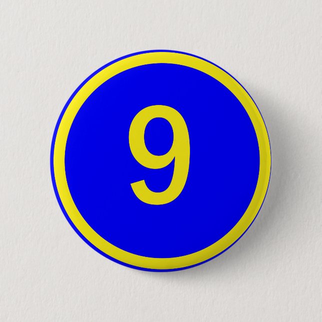 Badge Rond 5 Cm numéro 9 dans un cercle (Devant)
