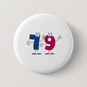 Badge Rond 5 Cm Numéro heureux 79