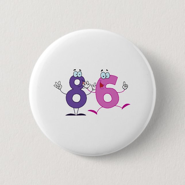 Badge Rond 5 Cm Numéro heureux 86 (Devant)