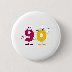 Badge Rond 5 Cm Numéro heureux 90