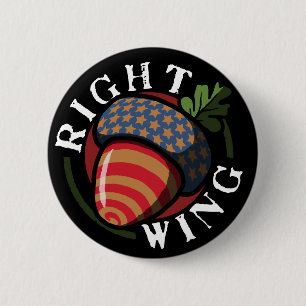 Badge Rond 5 Cm Nut à aile droite