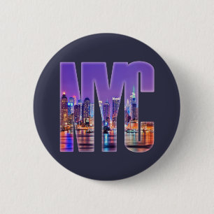 Badge Rond 5 Cm NYC Skyline (Light)