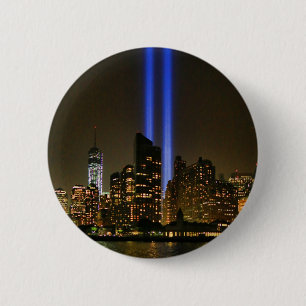 Badge Rond 5 Cm NYC Skyline : WTC 9/11 Hommage À La Lumière 2013 #